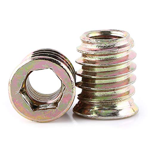 20-teilige verzinkte Kohlenstoffstahl-Einschraubmutter, Innensechskantmuttern mit Innensechskant für Holzmöbel(M8*17mm) von Hilitand