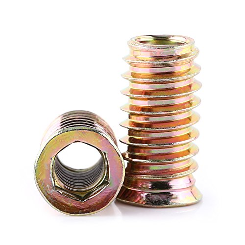 20-teilige verzinkte Kohlenstoffstahl-Einschraubmutter, Innensechskantmuttern mit Innensechskant für Holzmöbel(M8*25mm) von Hilitand