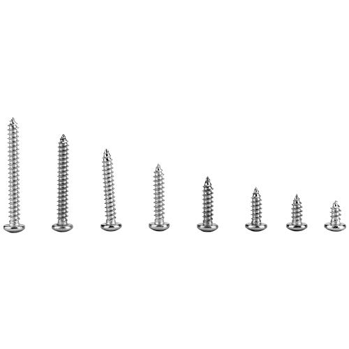 200 Stück M4-Edelstahlschrauben, Kreuzschlitz-Blechschrauben und Senkkopf-Blechschrauben-Kit für mechanische Befestigungselemente für die Holzbearbeitung von Hilitand