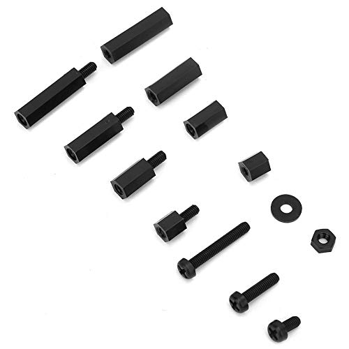 320pcs Abstandshalter, M3 Schwarz Nylon Hex Column Abstandshalter Mutter & Schraubensätze mit einer Kunststoffbox,Zucht von Hilitand