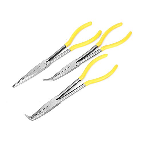 3pcs lange Spitzzange Kohlenstoffstahl, Zangen, Clip-Werkzeuge Spitzzange Extra lange Zangen mit gebogener gerader Spitze Elektriker Craft Hobby Tool Set 3pcs lange Spitzzange Kohlenstoffstahl, Zangen, Clip-Werkzeuge Spitzzange Extra lange Zangen mit gebogener gerader Spitze Elektriker Craft Hobby Tool Set von Hilitand