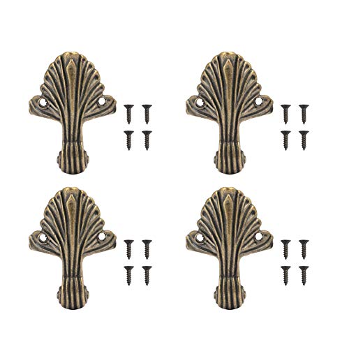 4 stücke Antike Eckenschutz Zink-legierung Schmuckschatulle Holz Fall Decor Möbel Füße Bein von Marhynchus