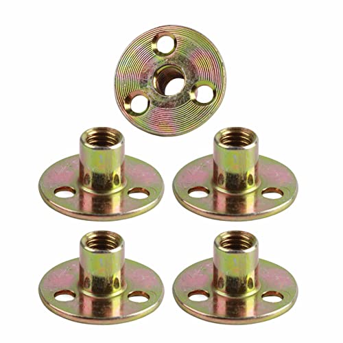 5 Stück Flanschkupplungsverbinder, M6 / M8 / M10 Flanschloch-T-Mutter, verzinktes Eisen, runde Basis (M10) von Hilitand