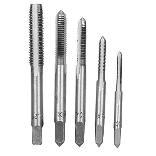 5 stücke Gewindebohrer Manuelle Gewindebohrer Kegel Set Schnellarbeitsstahl Gewindebohrer M3 M4 M5 M6 M8(Silver) von Hilitand