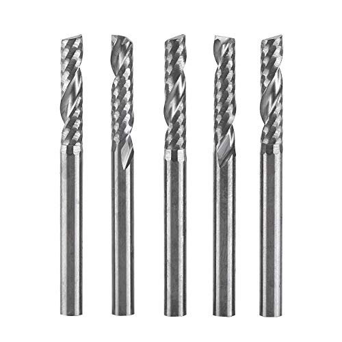 5 stücke Hartmetall Schaftfräser 3,175mm (1/8 ") Schaft Einzel Flöte Fräser CNC Rotary Grate Set Bit von Hilitand