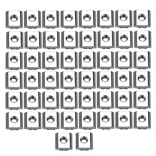 50 stücke kohlenstoffstahl gleithammer kopf t-nut mutter für 30 serie aluminiumprofil zubehör(M6*16 * 6),Nuss von Hilitand