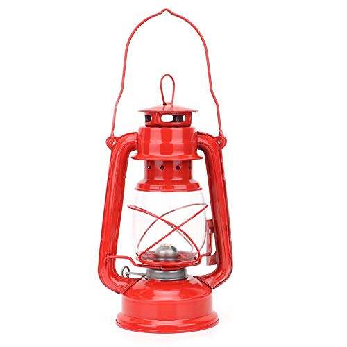 Blizzard Hurricane Oil Lamp Brennende Laterne Vintage Petroleumlampe Iron Lantern Oil Lamp Decoration(Red) von Hilitand
