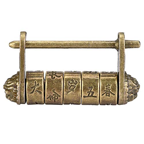 Vintage Vorhängeschloss Chinesische antiken Retro antiken Stil Zahlenschloss für Schmuckschatulle Schubladenschrank Geschenkbox von Hilitand