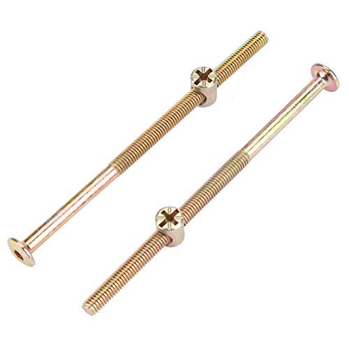 Flachkopf-Innensechskant, 10pcs Edelstahl Flachkopf-Innensechskant mit Kreuzmutter Hammer Bolzen Fastener Sortiment Kit für Möbel Kinderbetten Betten Kinderbett und Stühle(6X120mm) von Hilitand