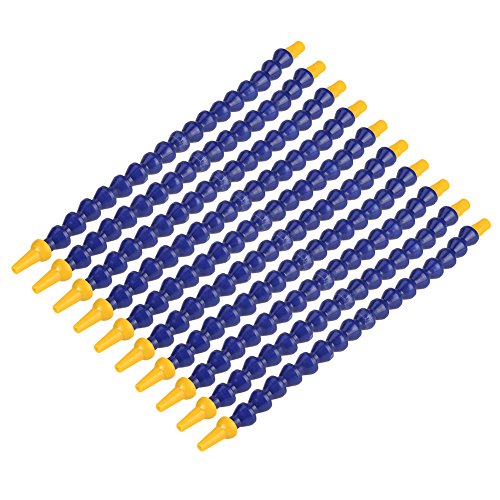 Flexibles Kühlmittelrohr, 10Pcs Universal-Spray Kunststoff-Wasseröl 1 / 8BSPT Gewindeschlauch flach/runde Düse für Drehmaschine CNC mit Ventil 1/2"Blau Gelb, 0,6 * 11,8 Zoll von Hilitand