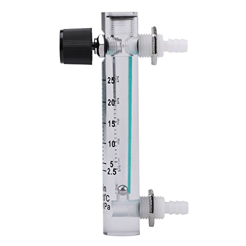 Gasdurchflussmesser, Prüfgeräte und Detektoren Luftströmungs- und Anemometer Durchflussmesser 2.5-25LPM Durchflussmesser mit Regelventil für Sauerstoff/Luft/Gas von Hilitand