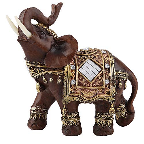 1pc Glück Reichtum Elefant , Ornamente Statue Skulptur Feng Shui Holzmaserung Home Desktop Dekoration Geschenk(Large) von Hilitand