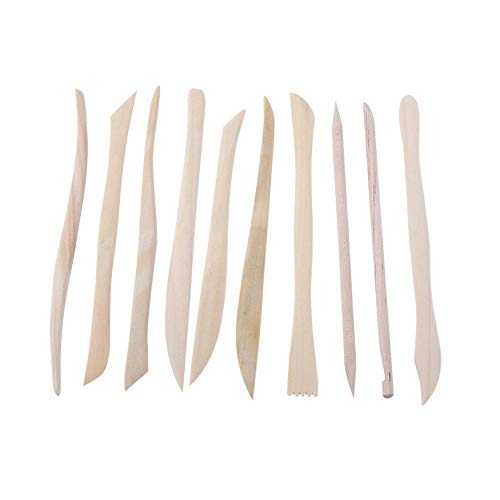 Hilitand 3 Stücke Tonwarenlehm Keramik Sculpting Tools Holz Modellierstift Spuren entfernen,Töpferwerkzeuge von Hilitand