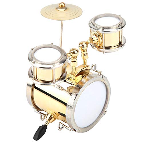 Hilitand Miniatur Musikinstrument Replica Drum Set Ornament SchlagzeugerGeschenk Kinder DREI Trommel Modell Dekoration von Hilitand
