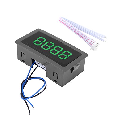 Stellenzähler DC 8-24V, 4-stellige LED-Digitalanzeige 0-9999 Auf/Ab Plus/Minus Panel Zähler Meter mit Kabel(Green) von Hilitand