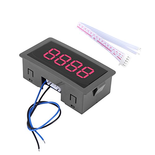 Hilitand Positionszähler, DC 8-24 V, 4-stellige LED-Digitalanzeige 0-9999 oben/unten plus/minus mit Kabel (rot) von Hilitand