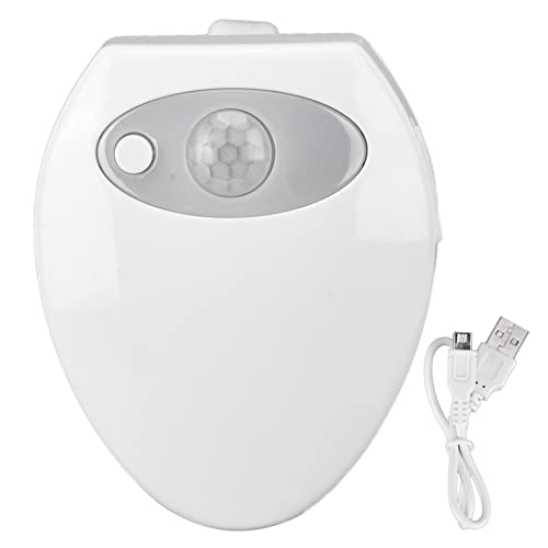 Hilitand Toilettenlicht, Bewegungssensor Dual LED Keramik Textur Toilettenschüssel Licht Automatisches Farbwechsel Nachtlicht von Hilitand