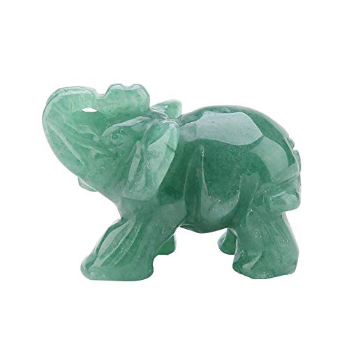 Kristall-Elefant-Figuren, andere Sammlerstücke 2 Zoll natürliche Jade geschnitzt Elefant Kristall Figur Dekoration Dekorationsartikel(# 03 Aventurin) von Hilitand