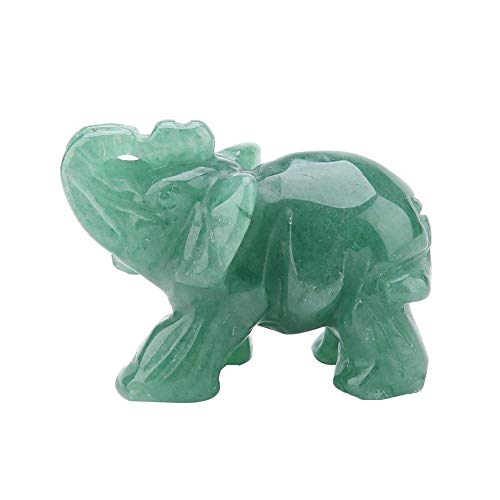 Kristall-Elefant-Figuren, , andere Sammlerstücke 2 Zoll natürliche Jade geschnitzt Elefant Kristall Figur Dekoration Dekorationsartikel(# 03 Aventurin ) von Hilitand