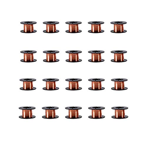 Hilitand Emaillierter Kupferdraht Draht, 0,1 mm, 20 Rollen, Magnet-Wickeldraht, Reparaturdraht, 15 m, zum Verbinden oder Löten von Hilitand