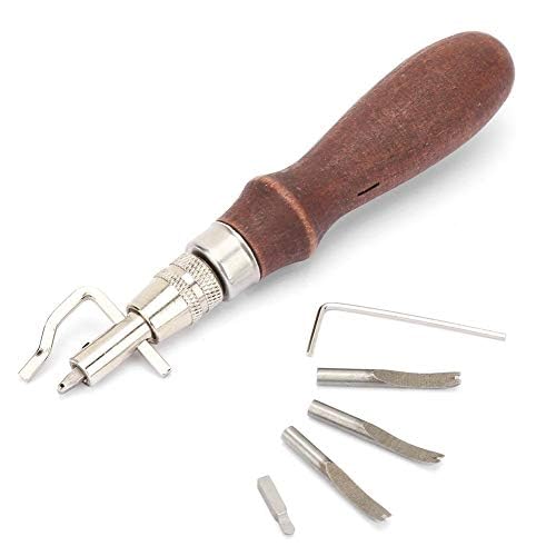 Lederhandwerk Werkzeug 7 in 1 Pro verstellbare Nähte Groover Leder Edge Stitching Kanten Filter Tool Leathercraft Kits von Hilitand