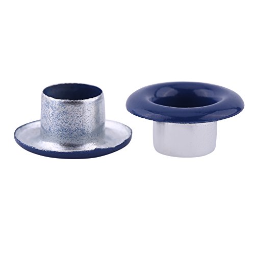 Metallösen Ösen, 4 Farben 100 Sätze 5mm Metallic Scrapbooking Ösen Schnalle Leder Handwerk Bekleidung Zubehör(Dunkelblau) von Hilitand