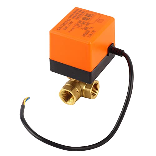Motorischer Kugelhahn, DN15 G1 / 2 DC12V Messingkugelhahn Brass3 Way 2 Control Motorisierter Kugelhahn für Klimaanlage von Hilitand