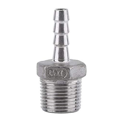 Schlauchtülle Druckluftkupplung Stecknippel Adapter Edelstahl SS304 Außengewinde Kupplung Fitting Stecker BSP 3/8"x6mm(3/8"x6mm) von Hilitand