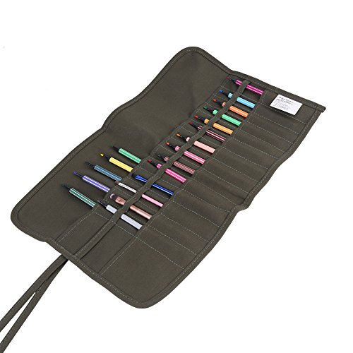 Schulmäppchen 30 löcher Pinsel , Bürobedarf Tasche Roll Up Canvas Pinsel Fall Zeichnen Stift Aquarell Ölfarbe ing Pinsel Halter von Hilitand