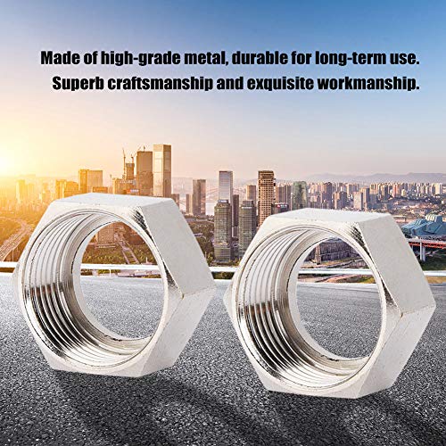 Sechskantmutter, 3/4 "2pcs / 4pcs Sechskantmutter Edelstahl oder Kupferbeschichtung Stahl Sechskantmutter für Warmwasserbereiter Wellschlauch Gasrohrrohr(4pcs Copper Plating) von Hilitand