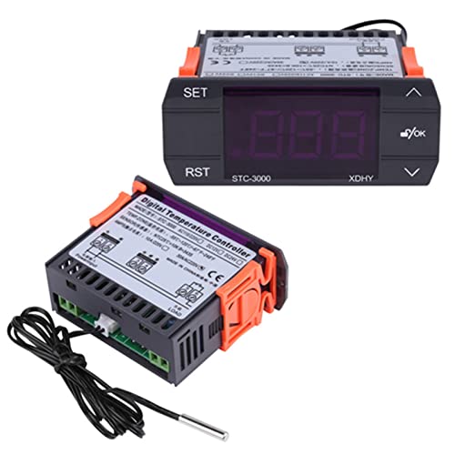STC-3000 Hochpräziser Temperaturregler mit Sondensensor, 110 V - 220 V, digital, wasserdicht von Hilitand