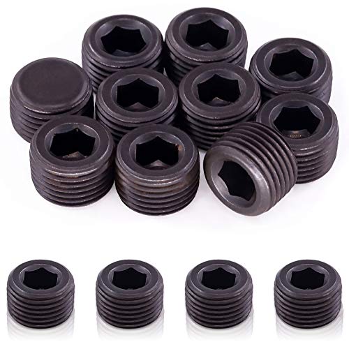 Hilitchi 10 Stück Verschlussstopfen Rohrstopfen Fitting NPT Stecker Sortiment Kit 1/2 Zoll Innengewinde, schwarz Hilitchi 10 Stück Verschlussstopfen Rohrstopfen Fitting NPT Stecker Sortiment Kit 1/2 Zoll Innengewinde, schwarz von Hilitchi