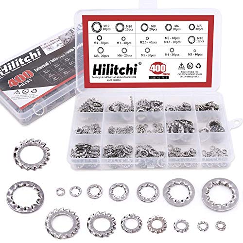 Hilitchi 400 Stück 304 Edelstahl Externe Innenzahnung Star Lock Unterlegscheiben Sortiment Kit – Lieferumfang: M2 M3 M4 M5 M6 M8 M10 M12 Hilitchi 400 Stück 304 Edelstahl Externe Innenzahnung Star Lock Unterlegscheiben Sortiment Kit – Lieferumfang: M2 M3 M4 M5 M6 M8 M10 M12 von Hilitchi