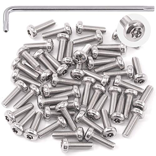 Hilitchi 50 x Torx-Sicherheitsschrauben mit Halbrundkopf aus Edelstahl, manipulationssichere Schrauben mit Bonus T25-Bit (M5 x 16) von Hilitchi