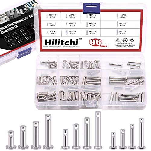 Hilitchi 96 Stück 12 Größen 304 Edelstahl metrische Clevis Pins Sortiment Kit Link Scharnier Pin flachen Kopf Montage Pins M3 M4 M5 verschiedene Größen Set Hilitchi 96 Stück 12 Größen 304 Edelstahl metrische Clevis Pins Sortiment Kit Link Scharnier Pin flachen Kopf Montage Pins M3 M4 M5 verschiedene Größen Set von Hilitchi