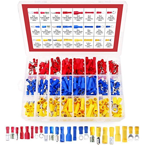 hilitchi 360 pcs Sortiert Isolierte Elektrische elektrischen Draht Terminals Crimp Stecker Spade Set von Hilitchi