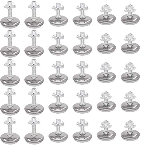 hilitchi Tafelbesteck (30 Paar) Externe Gewinde Möbel Glide Level Leveling Foot-Mutter ist – M8 x 30 x 15 mm/M8 x 30 x 20/M8 x 30 x 25, schwarz von Hilitchi