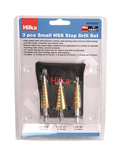 Hilka Tools 49706503 HSS-Stufenbohrer, Gold, klein Hilka Tools 49706503 HSS-Stufenbohrer, Gold, klein von Hilka