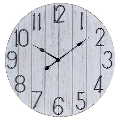 Hill 1975 Rustikale Retro Plank Design Wanduhr Holz gemischt 4,5 x 68 x 68 cm von Hill 1975