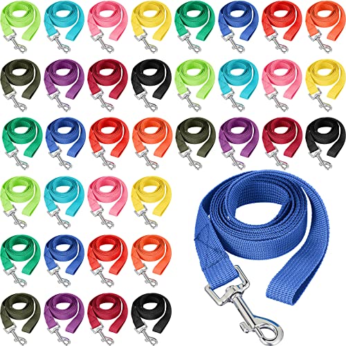 Hillban Hundeleine, Mehrfarbig, für Welpen, Trainingsleine, Nylon, für kleine und mittelgroße Hunde, Beweglichkeit, Hof, Camping, Hinterhof, Spielen, 36 Stück von Hillban