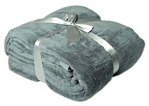 Hillfield® by Viva XL Microfaserdecke Kuscheldecke Tagesdecke, 150 x 200 cm (Grau, 150 x 200 cm) von Hillfield