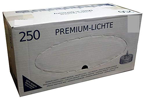 250 St. Teelichte, 8 Std. Brenndauer, Ø 38 mm, " Nightlights", Premium-Qualität im Aluminiumbecher, Hillfield® von Hillfield