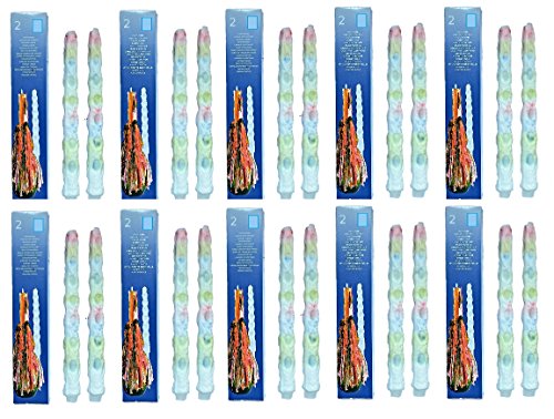 Hillfield® 20 Tropfkerzen bunt Partykerzen Spitzkerzen Dekokerzen Bunte Tropfkerze (20 Stück (10 Packs)) von Hillfield