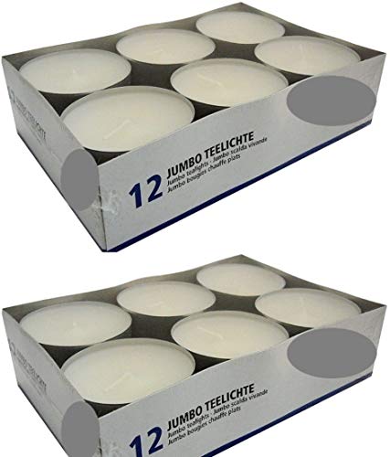 Hillfield® Maxilichte, Maxiteelichte, Jumbo Teelichter (24 Stück) von Hillfield