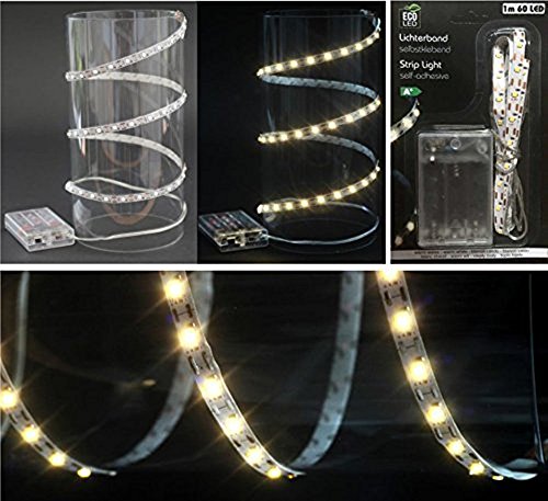 Hillfield 2m Lichterband mit 120 LEDs Lichterkette zuschneidbar selbstklebend Lichterketten Weihnachten Lichtband LED-Band Dekolichter LEDkette Lichterbänder (2 Meter 120 LEDs) von Hillfield