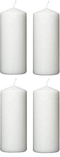 Hillfield 4 RIESEN weiße Altar STUMPENKERZEN Stumpen Kerze (4 Stück 200 x 68 mm weiß) von Hillfield