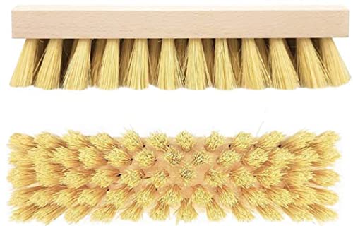 hillfield 2er Set Scheuerbürste – Wurzelbürste aus Holz mit Naturborsten aus Fibre - Scheuerbürsten, Wurzelbürsten, Hand Schrubber, Putzbürste - Griff aus Holz - Bürsten Made in Germany von Hillfield