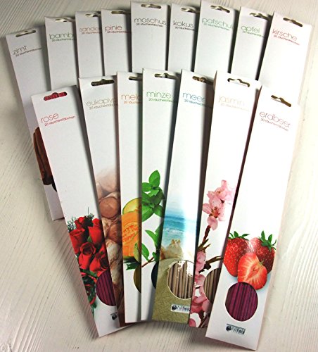 hillfield 360 Räucherstäbchen in 18 Düften, 18 Pack Mix Posten tolle Düfte !!! :- von Hillfield