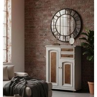 Außergewöhnliche Kommode Highboard Vertiko Kreidefarbe + Tapete Antique Glaze Vintage Style Mit Rosteffekt von HillisUpcycling