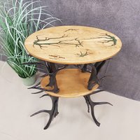Coffeetable Tisch Epoxy Epoxidart + Lichtenberg Woodburning Nature Wood von HillisUpcycling